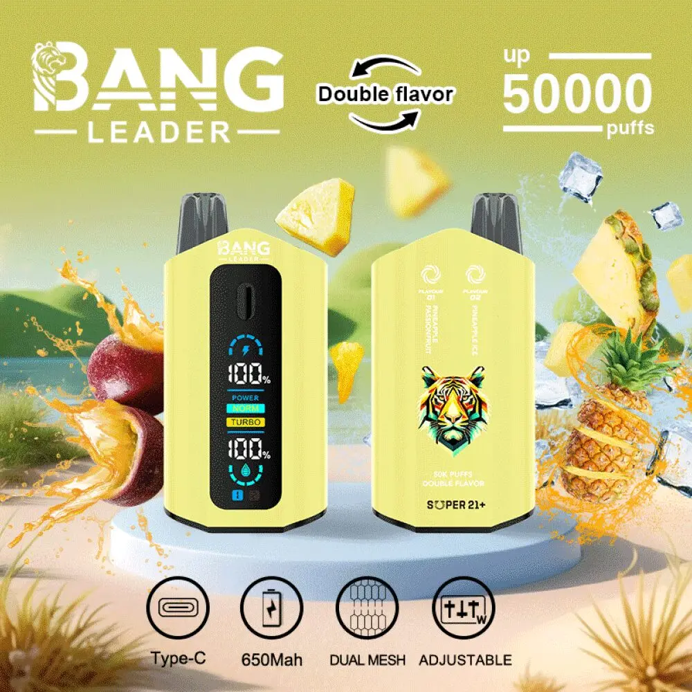 Bang Leader 50000 50K Puffs 2% 3% 5% Nicotine Double Taste LCD Display Disposable Vape - Image 14