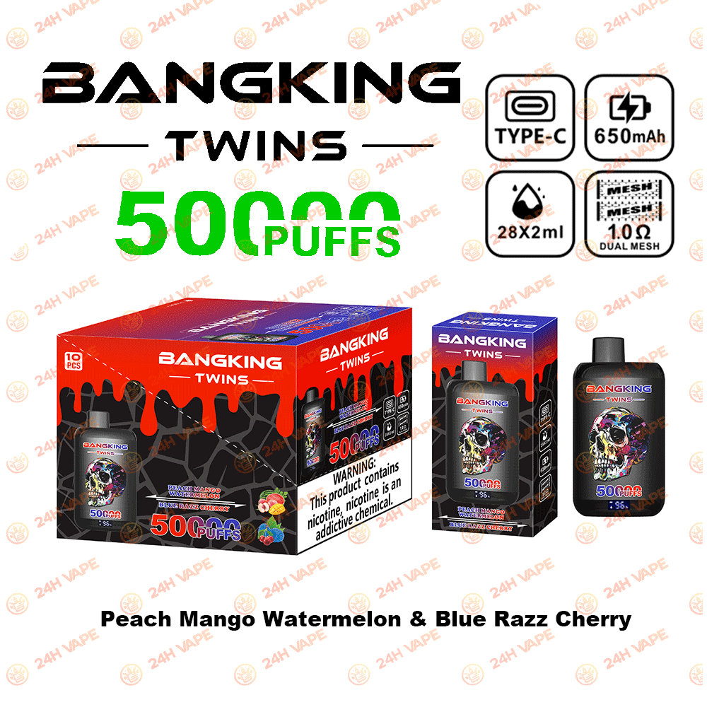 Bang King Twins 50000 50K Puffs 2% 3% 5% Nicotine Double Taste LED Display Disposable Vape - Image 13