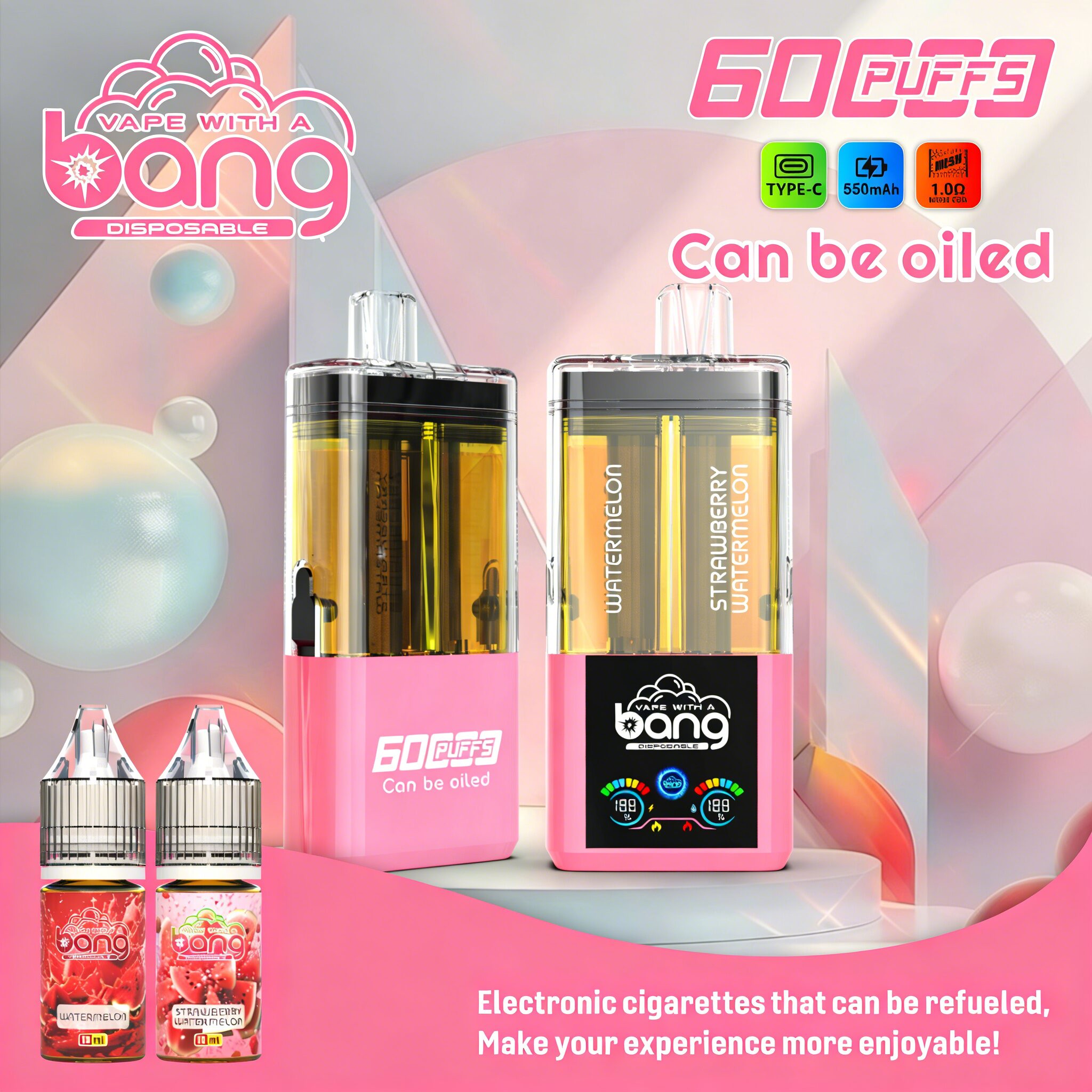 Bang 60K 60000 Puffs Dual Flavors Rechargeable Original Refillable Oil Vape - Image 25