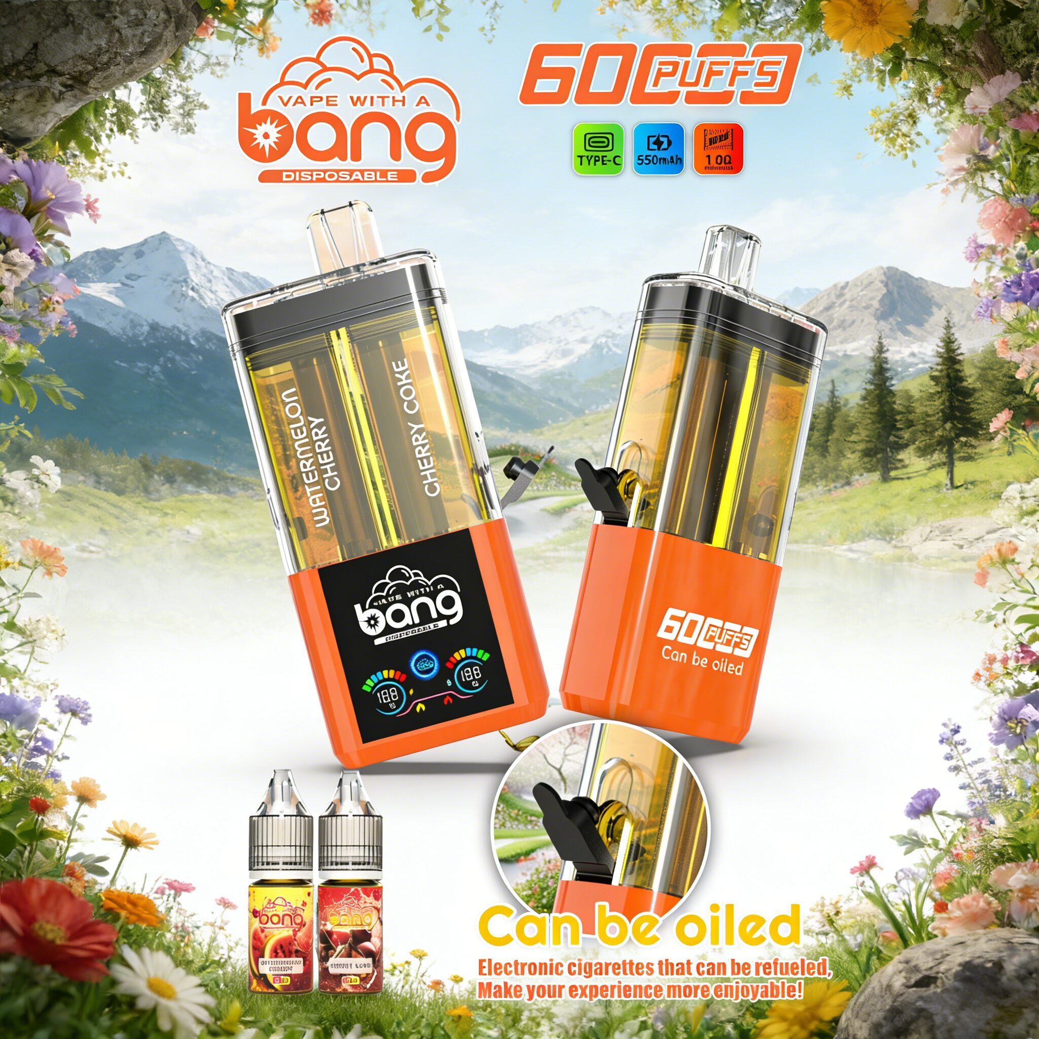 Bang 60K 60000 Puffs Dual Flavors Rechargeable Original Refillable Oil Vape - Image 21