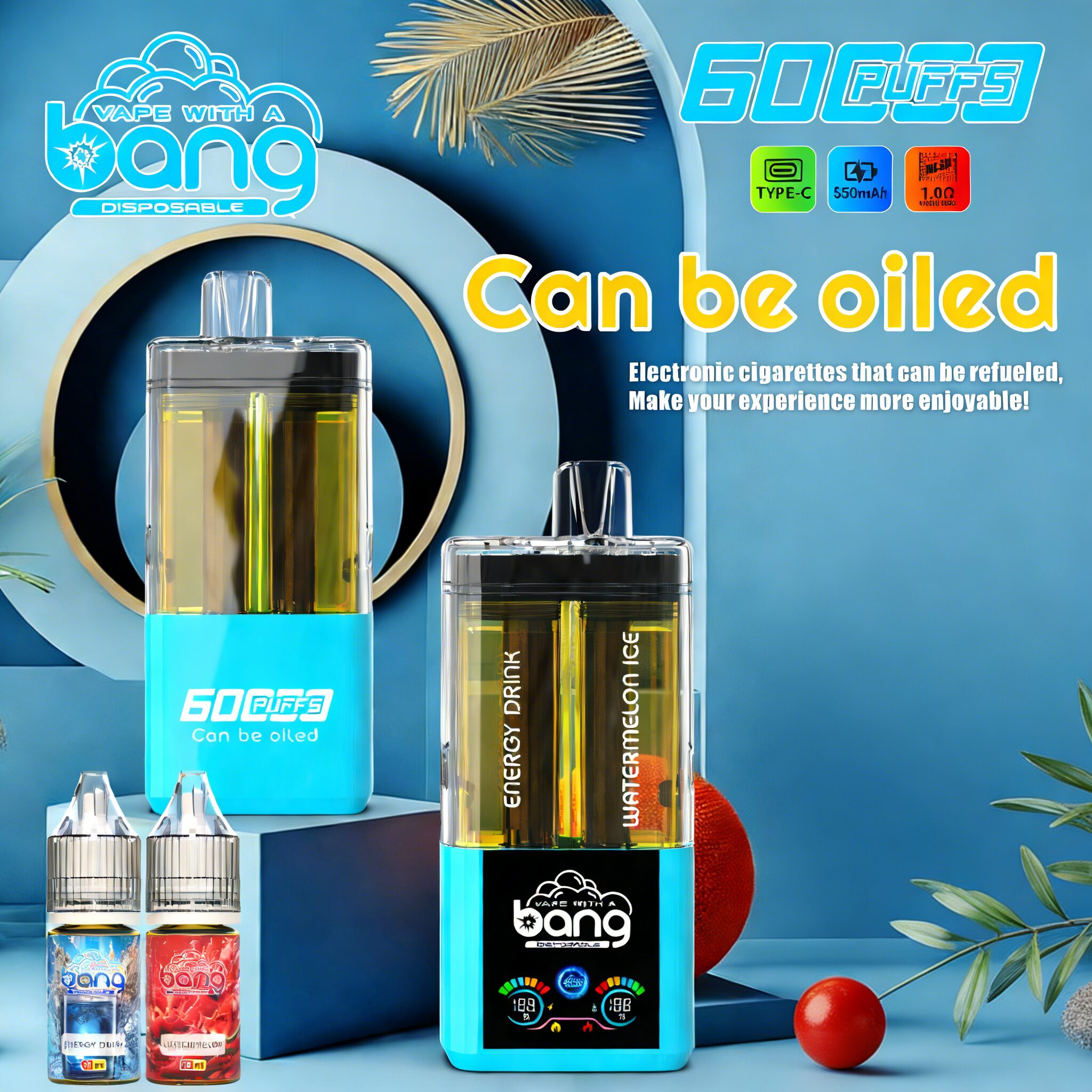 Bang 60K 60000 Puffs Dual Flavors Rechargeable Original Refillable Oil Vape - Image 7