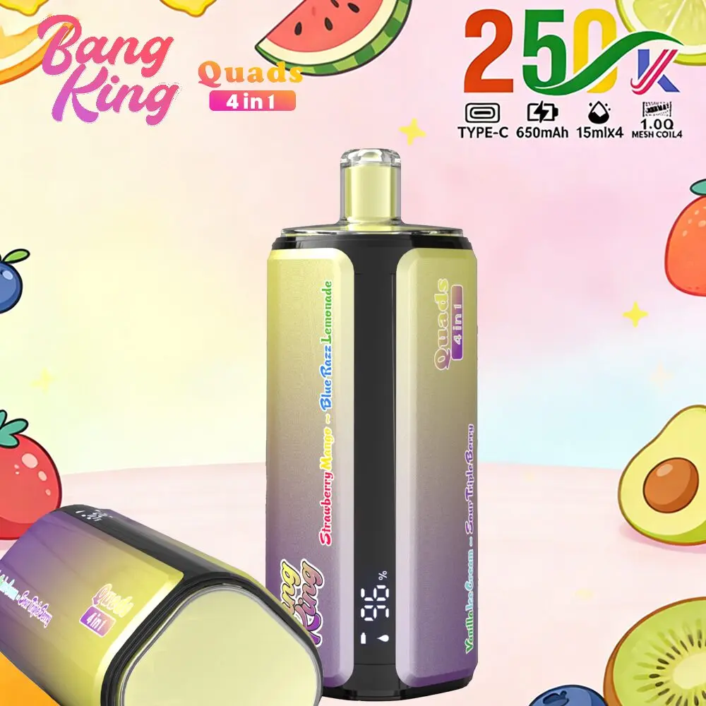 Bang King 250000 250K Puffs 4 In 1 Flavors Original Rechargeable LED Display Disposable Vape - Image 10