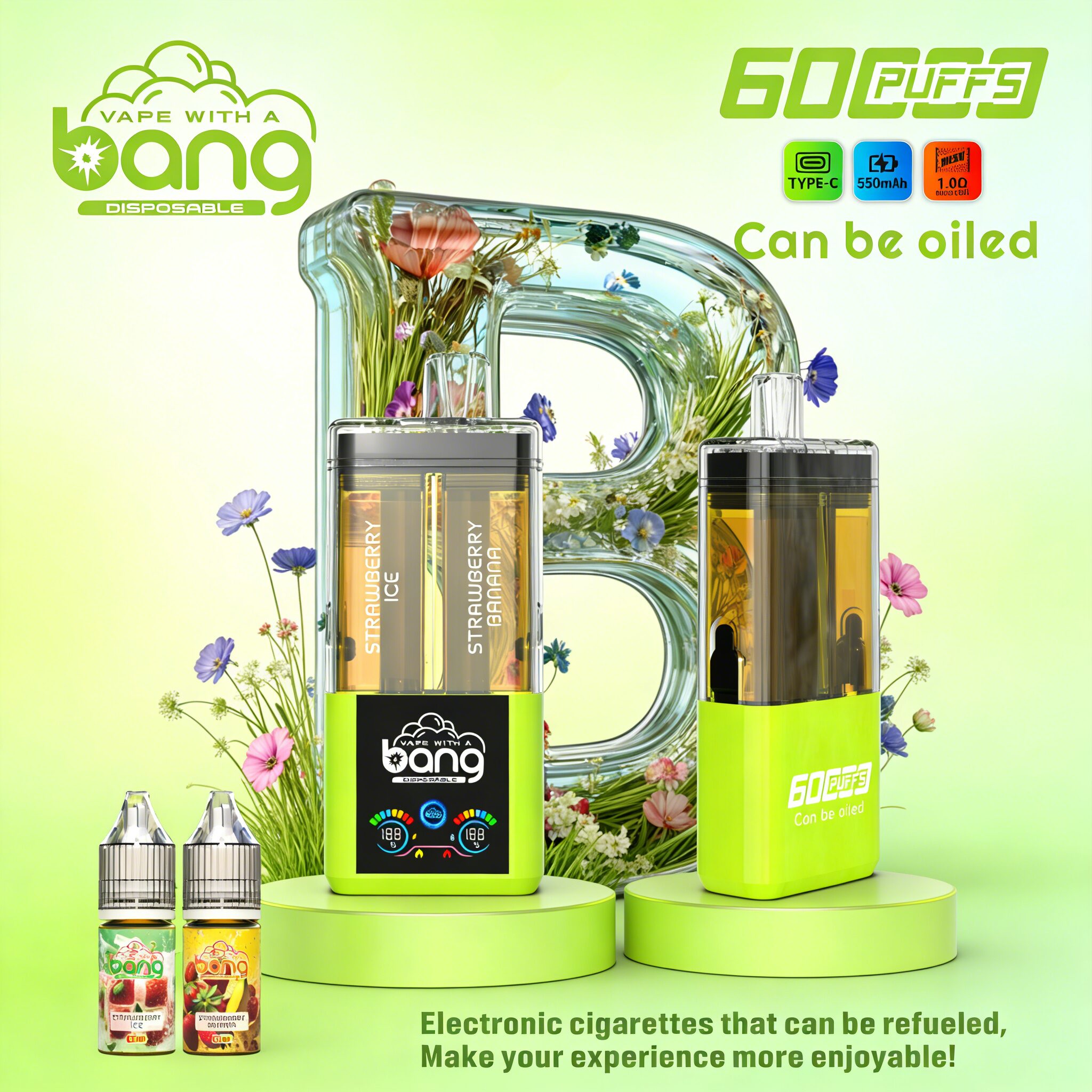 Bang 60K 60000 Puffs Dual Flavors Rechargeable Original Refillable Oil Vape - Image 19