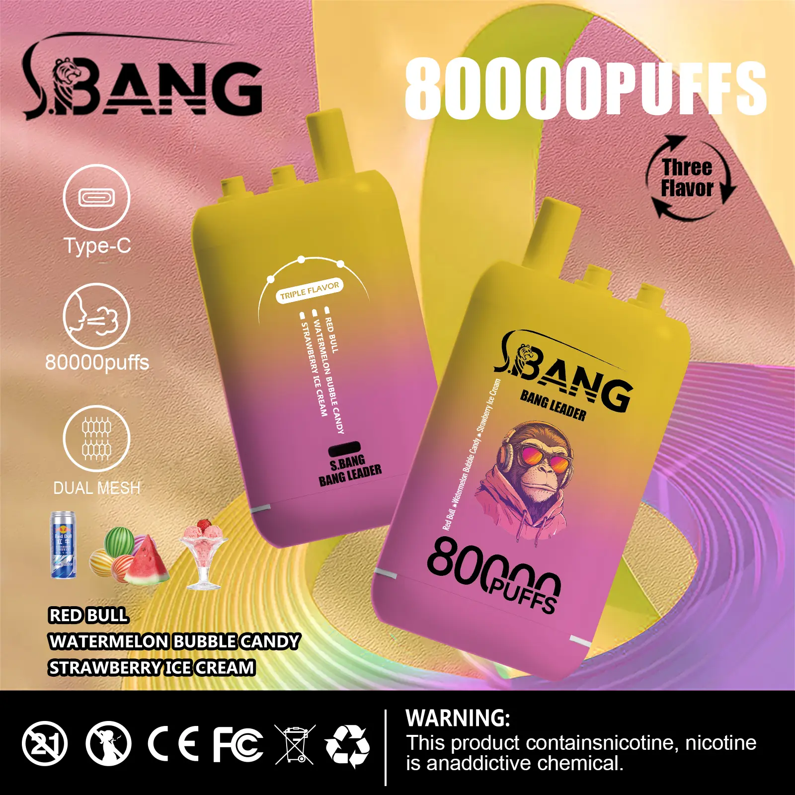 Bang Leader 80000 80K Puffs 3 in 1 Flavors Newest Original Rechargeable Disposable Vape - Image 14