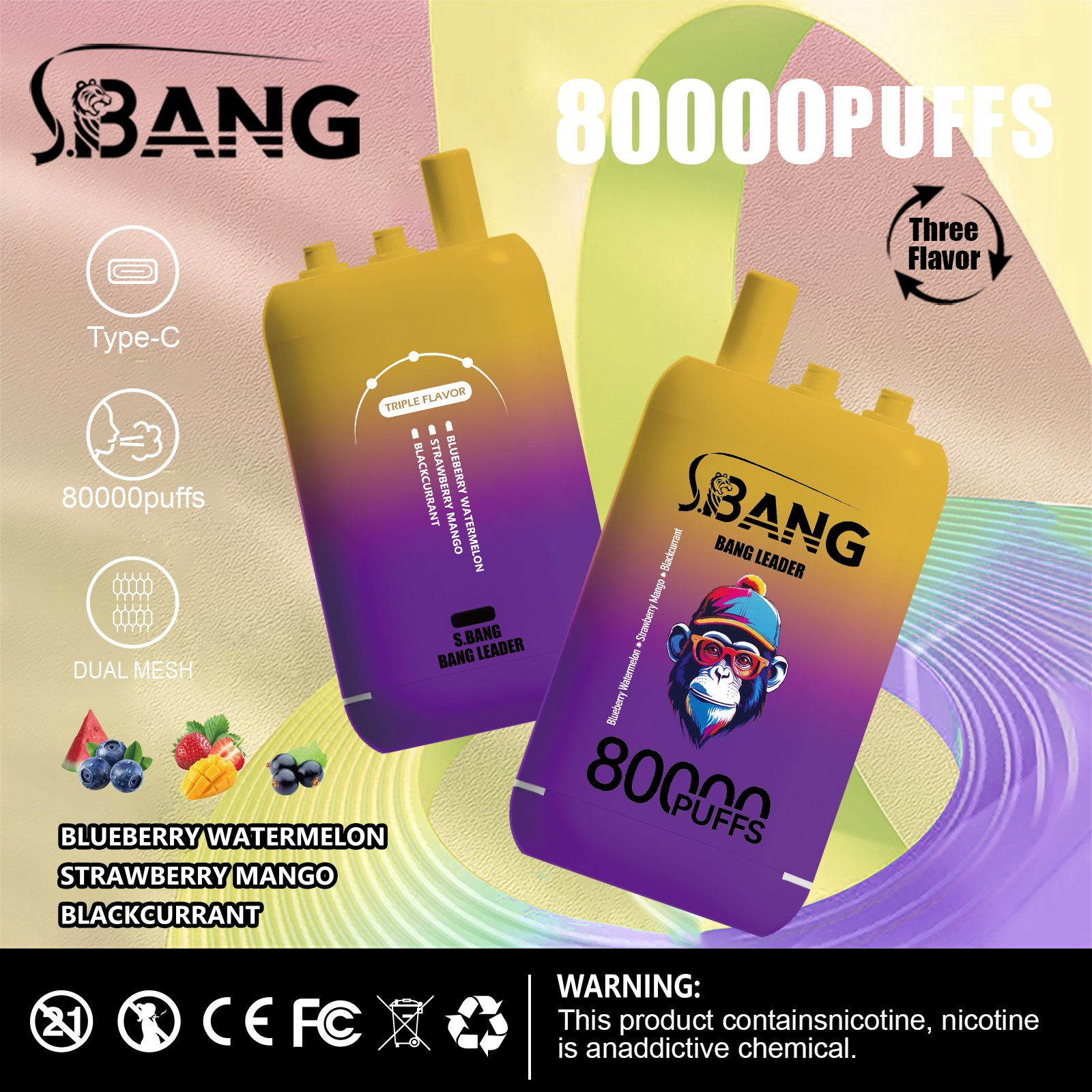 Bang Leader 80000 80K Puffs 3 in 1 Flavors Newest Original Rechargeable Disposable Vape - Image 23