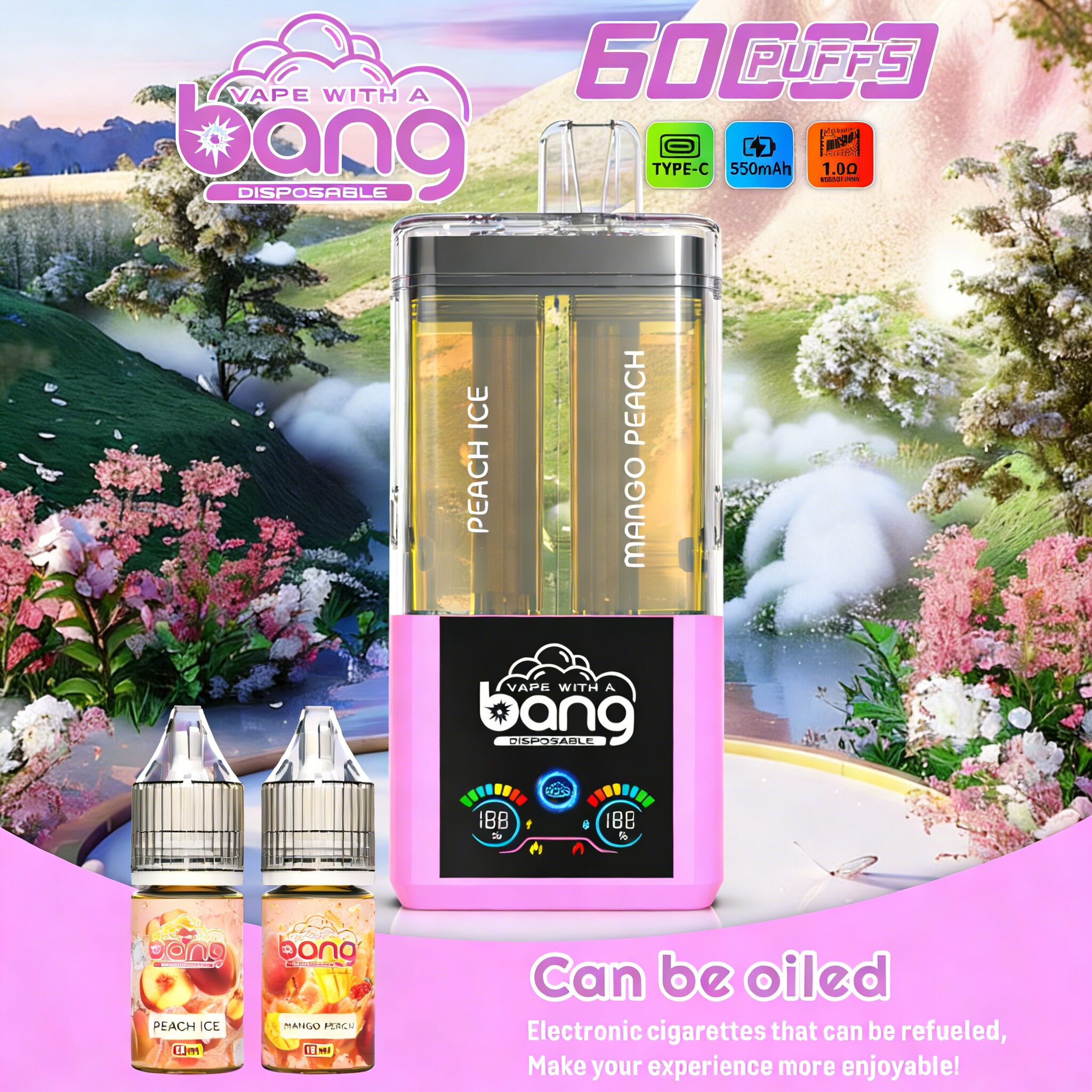 Bang 60K 60000 Puffs Dual Flavors Rechargeable Original Refillable Oil Vape - Image 15