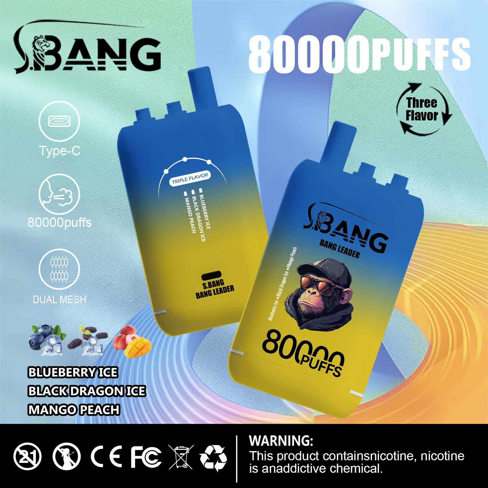 Bang Leader 80000 80K Puffs 3 in 1 Flavors Newest Original Rechargeable Disposable Vape - Image 28